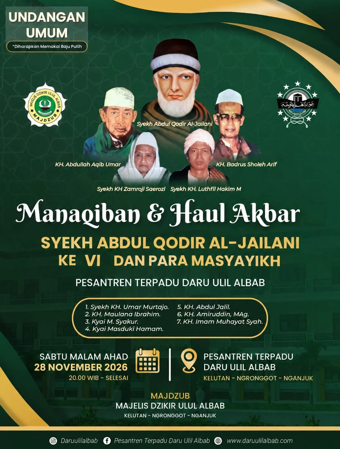 Haul Akbar Ke VI dan Manaqib Kubro Syekh Abdul Qadir Al-Jiilani ke 887 di Nganjuk